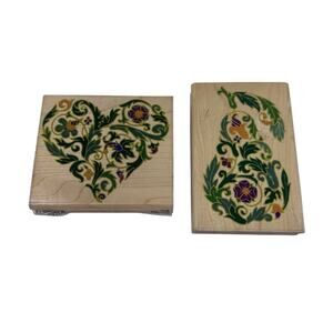 Rubber Stampede Ornate Heart & Pear